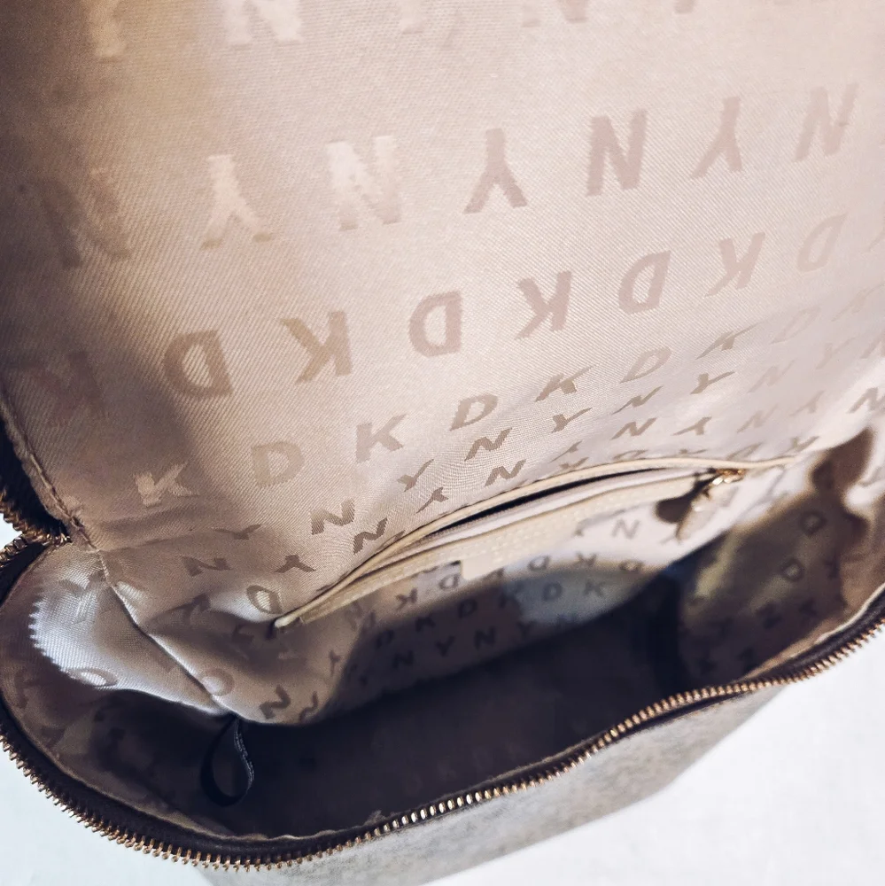DKNY Logo Faux Leather Backpack - Picture 11 of 15